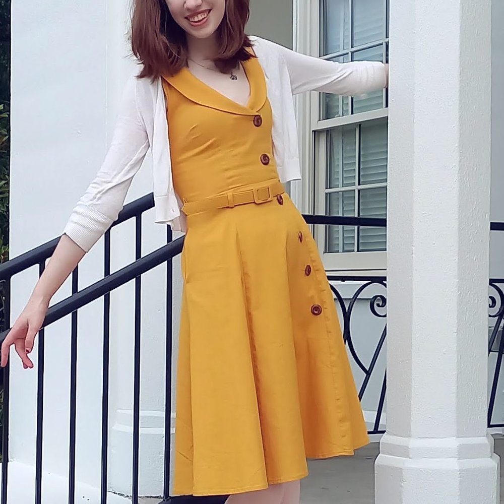 Sara Swing Dress Collectif London Yellow La La Land